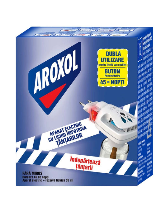 Aparat electric cu rezerva lichida impotriva tantarilor Aroxol, 45 nopti