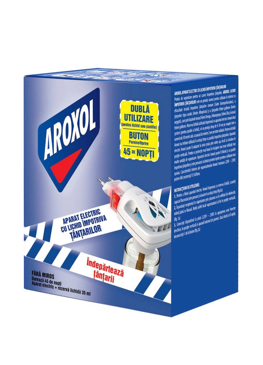 Aparat electric cu rezerva lichida impotriva tantarilor Aroxol, 45 nopti